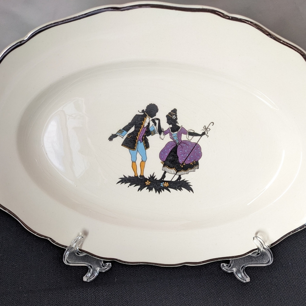 Keystone Canonburg Pottery Boy and Girl vintage Platter